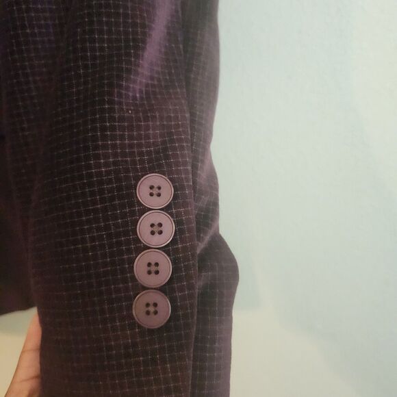 Tallia Mens Blazer Jacket Maroon Size Large Regular Double Vent Single Breasted - Picture 10 of 14